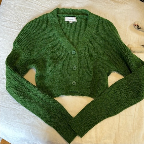 RIHOAS Sweaters - RIHOAS Green Button-Up Cardigan